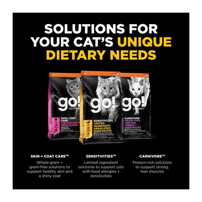 Show full view: Go! Solutions Sensitivities Limited Ingredient Duck Grain-Free Dry Cat Food, 3-lb bag slide 6 of 12
