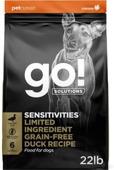 Go! Solutions Sensitivities Limited Ingredient Duck Grain-Free Dry Dog Food, 22-lb bag