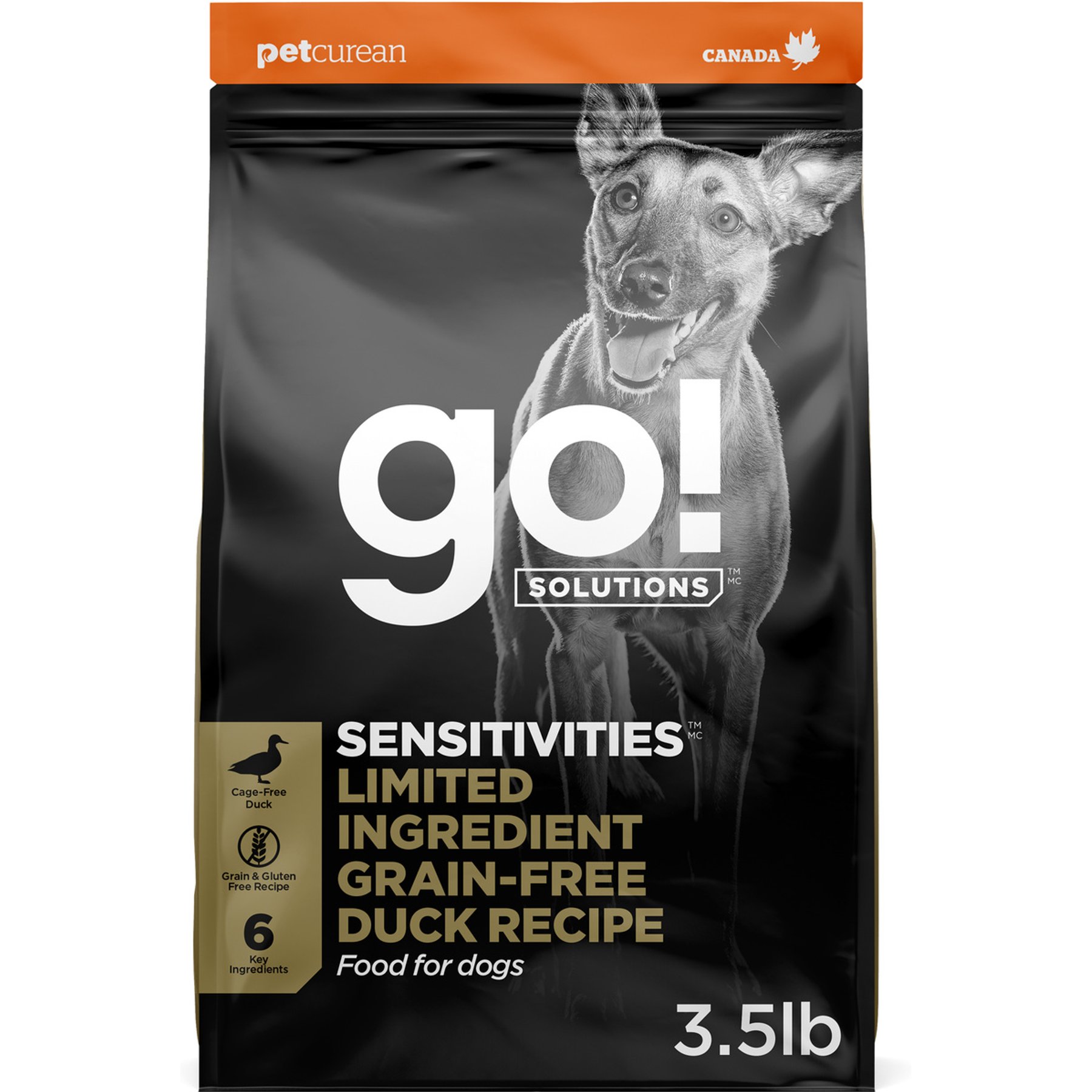Go! Solutions Sensitivities Limited Ingredient Duck Grain-Free Dry Dog Food, 3.5-lb bag