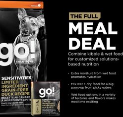 Go! Solutions Sensitivities Limited Ingredient Grain-Free Duck Pate Dog Food, 12.5-oz, case of 12 slide 2 of 9