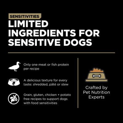 Show full view: Go! Solutions Sensitivities Limited Ingredient Grain-Free Duck Pate Dog Food, 12.5-oz, case of 12 slide 7 of 11