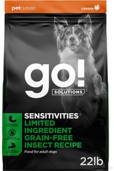 Go! Solutions Sensitivities Limited Ingredient Grain-Free Insect Recipe Dry Dog Food, 22-lb bag