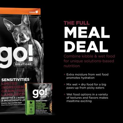 Show full view: Go! Solutions Sensitivities Limited Ingredient Lamb Grain-Free Dry Dog Food, 12-lb bag slide 8 of 11