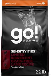 Go! Solutions Sensitivities Limited Ingredient Lamb Grain-Free Dry Dog Food, 22-lb bag