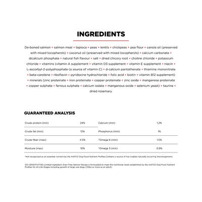 Show full view: Go! Solutions Sensitivities Limited Ingredient Salmon Grain-Free Dry Dog Food, 12-lb bag slide 5 of 12