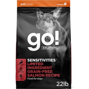 Go! Solutions Sensitivities Limited Ingredient Salmon Grain-Free Dry Dog Food, 22-lb bag