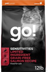 Go! Solutions Sensitivities Limited Ingredient Salmon Recipe Grain-Free Dry Cat Food, 12-lb bag