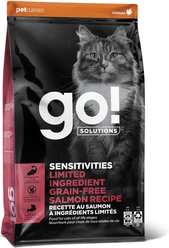 Go! Solutions Sensitivities Limited Ingredient Salmon Recipe Grain-Free Dry Cat Food, 3-lb bag