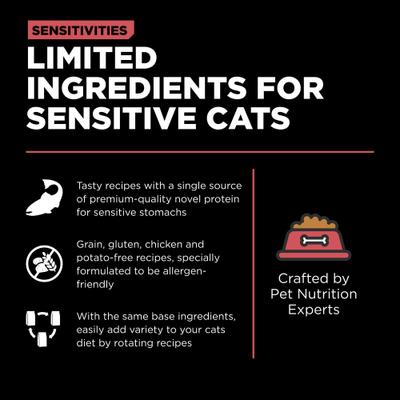 Show full view: Go! Solutions Sensitivities Limited Ingredient Salmon Recipe Grain-Free Dry Cat Food, 6-lb bag slide 6 of 11