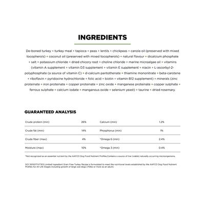 Show full view: Go! Solutions Sensitivities Limited Ingredient Turkey Grain-Free Dry Dog Food, 22-lb bag slide 5 of 12