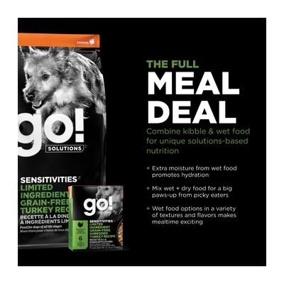 Show full view: Go! Solutions Sensitivities Limited Ingredient Turkey Grain-Free Dry Dog Food, 3.5-lb bag slide 8 of 12