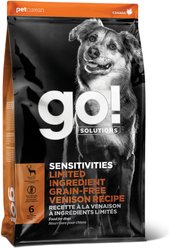 Go! Solutions Sensitivities Limited Ingredient Venison Grain-Free Dry Dog Food, 22-lb bag