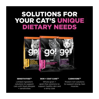 Show full view: Go! Solutions Skin + Coat Care Chicken Recipe Dry Cat Food, 16-lb bag slide 6 of 11