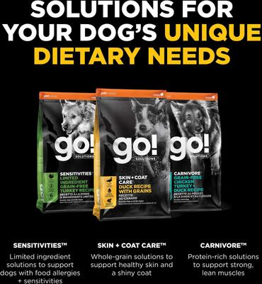 Show full view: Go! Solutions Skin + Coat Care Duck Recipe Dry Dog Food, 12-lb bag slide 7 of 12