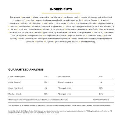 Show full view: Go! Solutions Skin + Coat Care Duck Recipe Dry Dog Food, 22-lb bag slide 5 of 12