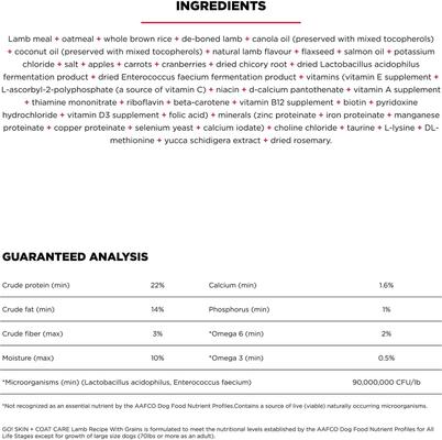 Go! Solutions Skin + Coat Care Lamb Recipe Dry Dog Food