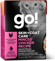 Go! Solutions Skin + Coat Care Minced Chicken Cat Food, 6.4-oz, case of 24