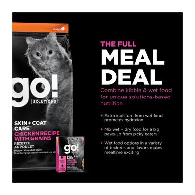 Show full view: Go! Solutions Skin + Coat Care Minced Chicken Cat Food, 6.4-oz, case of 24 slide 9 of 10