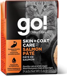 Go! Solutions Skin + Coat Care Salmon Pate Cat Food, 6.4-oz, case of 24