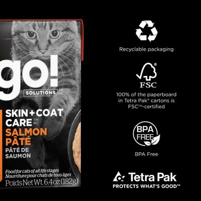 Show full view: Go! Solutions Skin + Coat Care Salmon Pate Cat Food, 6.4-oz, case of 24 slide 8 of 11