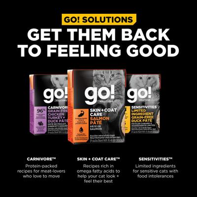 Show full view: Go! Solutions Skin + Coat Care Salmon Pate Cat Food, 6.4-oz, case of 24 slide 9 of 11