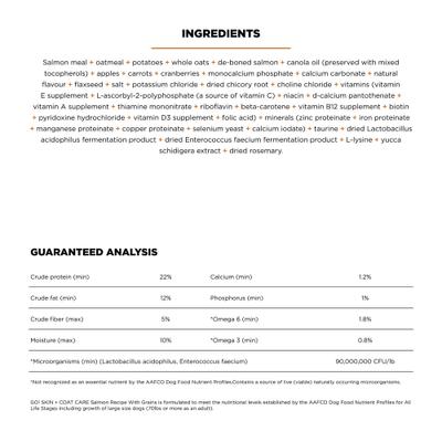 Show full view: Go! Solutions Skin + Coat Care Salmon Recipe Dry Dog Food, 22-lb bag slide 5 of 12