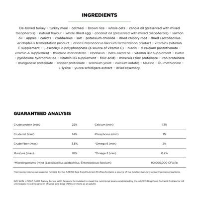 Show full view: Go! Solutions Skin + Coat Care Turkey Recipe Dry Dog Food, 3.5-lb bag slide 5 of 11