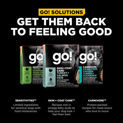 Show full view: Go! Solutions Skin + Coat Care Turkey & Salmon Pate Dog Food, 12.5-oz, case of 12 slide 9 of 11