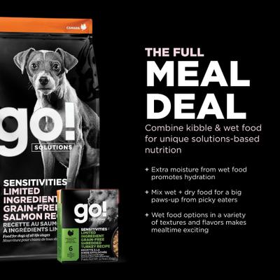 Show full view: Go! Solutions Small Bites Limited Ingredient Grain-Free Salmon Recipe Dry Dog Food, 22-lb bag slide 8 of 11
