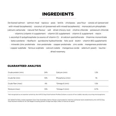 Show full view: Go! Solutions Small Bites Limited Ingredient Grain-Free Salmon Recipe Dry Dog Food, 6-lb bag slide 5 of 11