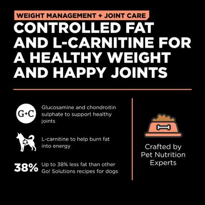 Show full view: Go! Solutions Weight Management + Joint Care Adult Grain-Free Salmon Recipe Dry Dog Food, 22-lb bag slide 7 of 11