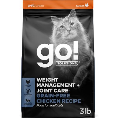 Go! Solutions Go! Solutions Weight Management + Joint Care Grain-Free Chicken Recipe for Cats, 3-lb bag