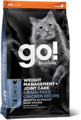 Go! Solutions Weight Management + Joint Care Grain-Free Chicken Recipe for Cats, 3-lb bag