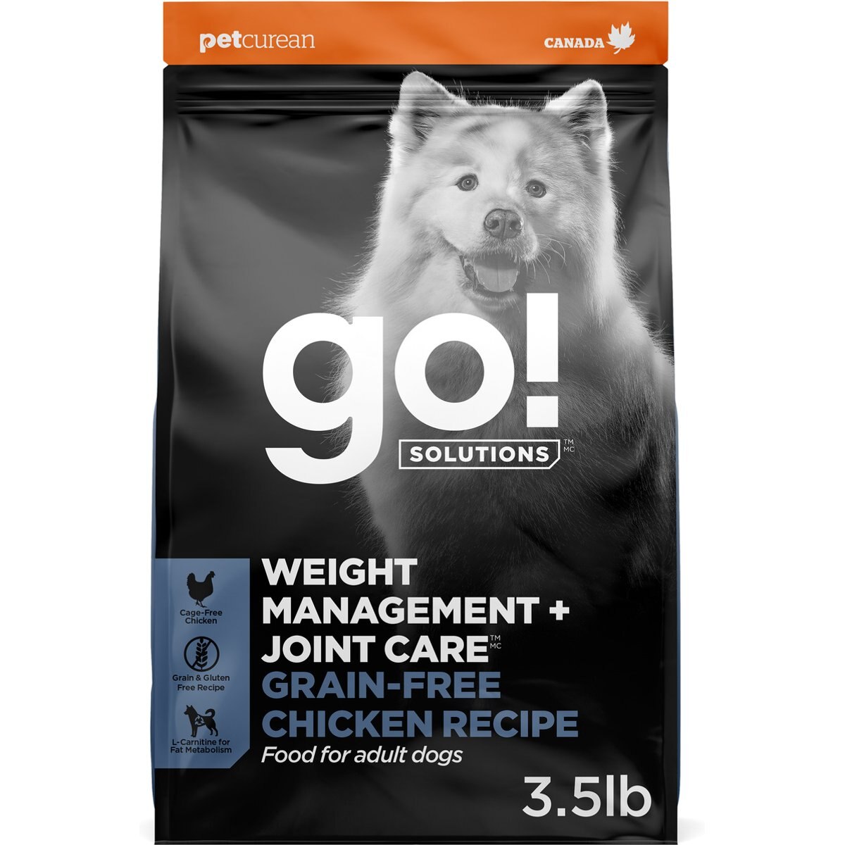 Go! Solutions Weight Management + Joint Care Grain-Free Chicken Recipe for Dogs, 3.5-lb bag