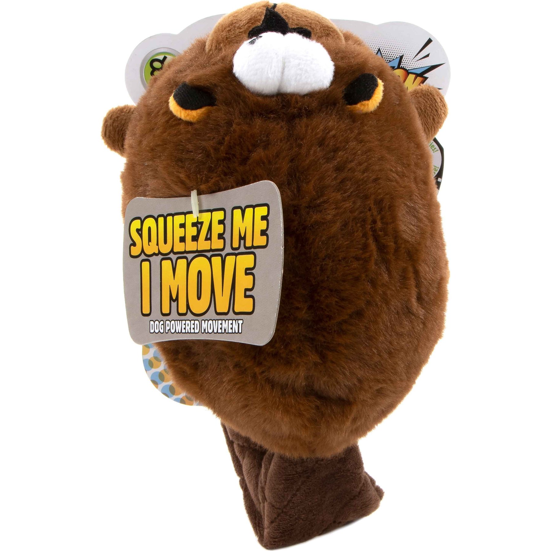 Discontinued GODOG Action Plush Beaver Animated Squeaker Dog Toy