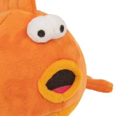 Show full view: GoDog Action Plush Gold Fish Animated Squeaker Dog Toy, Orange Medium slide 3 of 6