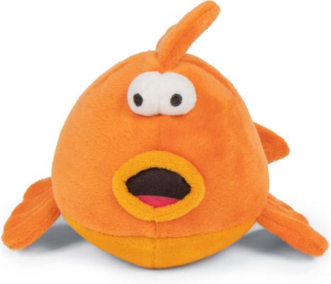 Show full view: GoDog Action Plush Gold Fish Animated Squeaker Dog Toy, Orange Medium slide 5 of 6