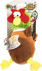 GoDog Action Plush Pheasant Animated Squeaker Dog Toy, Brown, Medium