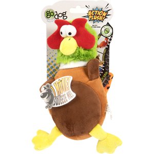 GoDog Action Plush Pheasant Animated Squeaker Dog Toy, Brown, Medium