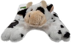 GoDog Barnyard Flats Cow Dog Toy, Black/White, Small