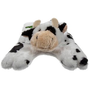 GoDog Barnyard Flats Cow Dog Toy, Black/White, Small