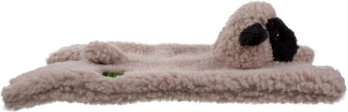 Show full view: GoDog Barnyard Flats Lamb Dog Toy, Cream, Small slide 4 of 7