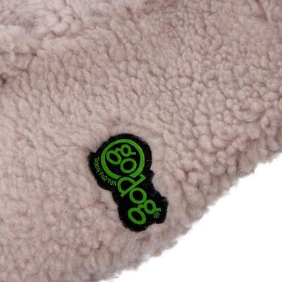 Show full view: GoDog Barnyard Flats Lamb Dog Toy, Cream, Small slide 2 of 7