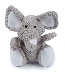 GoDog Checkers Chew Guard Elephant Squeaky Plush Dog Toy