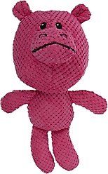 GoDog Checkers Hippo Squeaker Plush Dog Toy