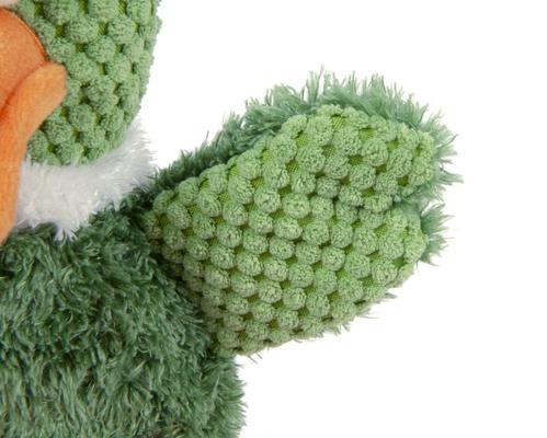 Show full view: GoDog Checkers Sitting Duck Squeaker Dog Toy, Green, Large slide 4 of 7