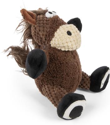 Show full view: GoDog Checkers Sitting Horse Squeaker Dog Toy, Brown, Small slide 2 of 5