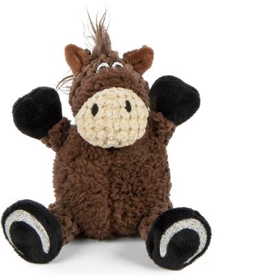 Show full view: GoDog Checkers Sitting Horse Squeaker Dog Toy, Brown, X-Small slide 5 of 6