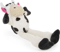 GoDog Checkers Skinny Cow Squeaker Dog Toy, White, Small slide 2 of 4