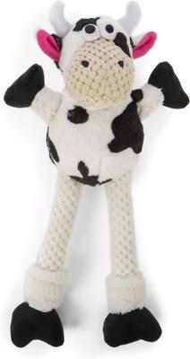 Show full view: GoDog Checkers Skinny Cow Squeaker Dog Toy, White, Small slide 4 of 5